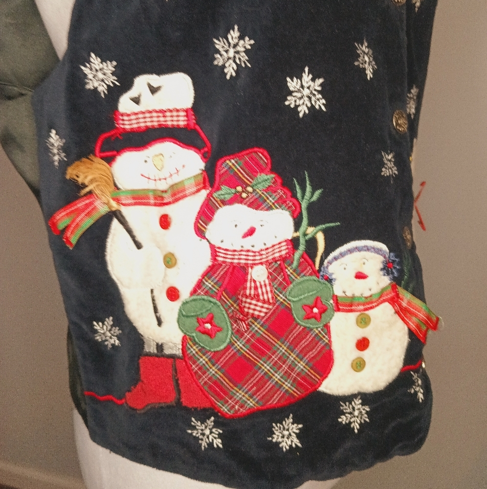 Vintage TanTrums Winter Snowman Holiday Vest - Picture 3 of 5